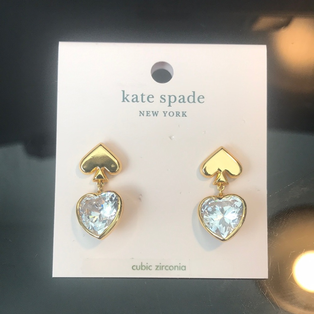 Kate Spade Everyday Spade Clear/Gold Earrings